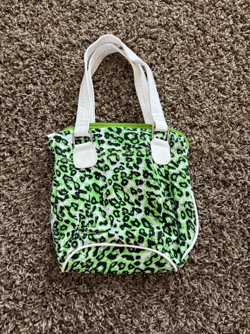 Neon Green Leopard Print Purse